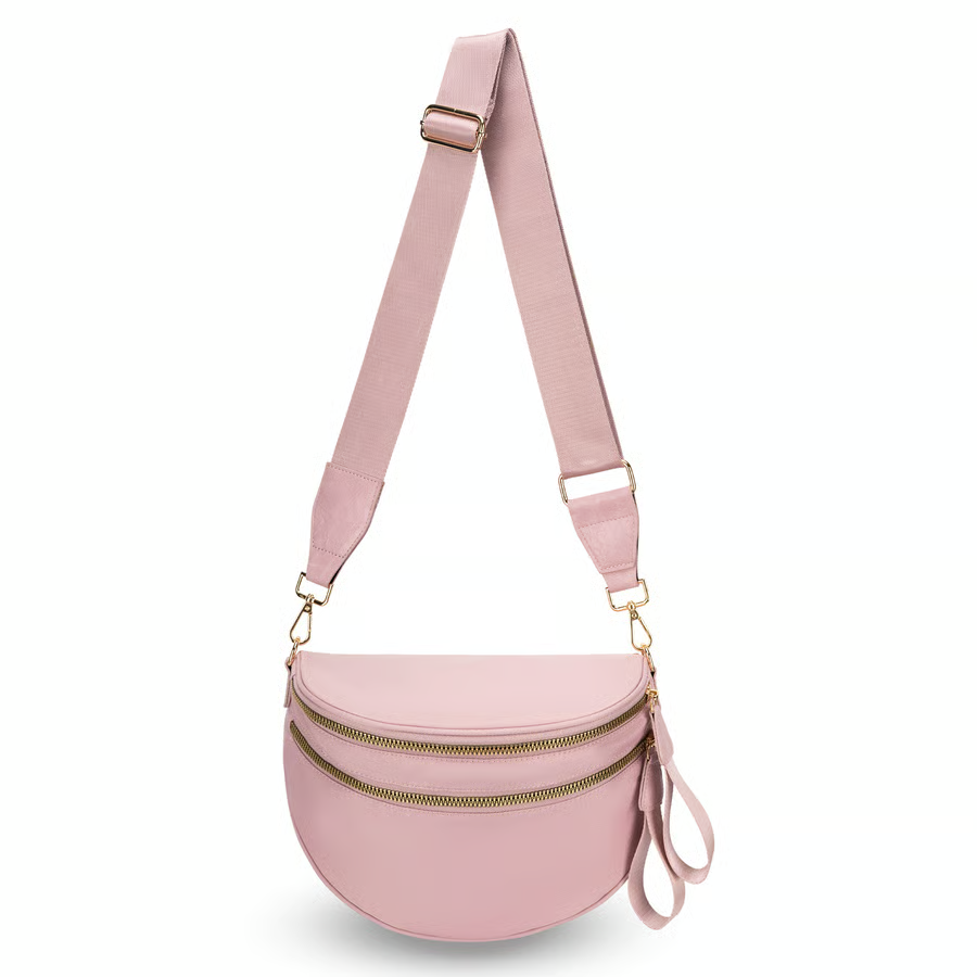 Schwarz-weiß kariertes Nylon-Bauchtasche