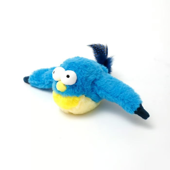 Flappendes Vogel-Katzenspielzeug – USB-aufladbarer und bewegungsaktivierter zwitschernder Vogel