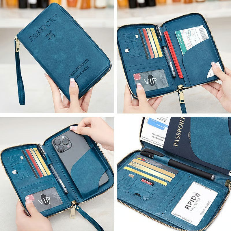 Multifunktionale RFID Reisepass-Brieftasche