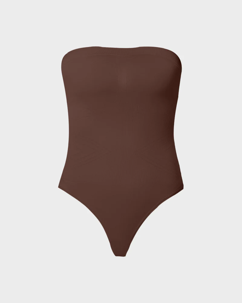Seamless Bandeau Shaping Bodysuit With Removable Straps