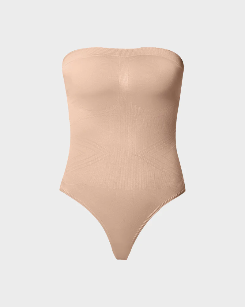 Seamless Bandeau Shaping Bodysuit With Removable Straps