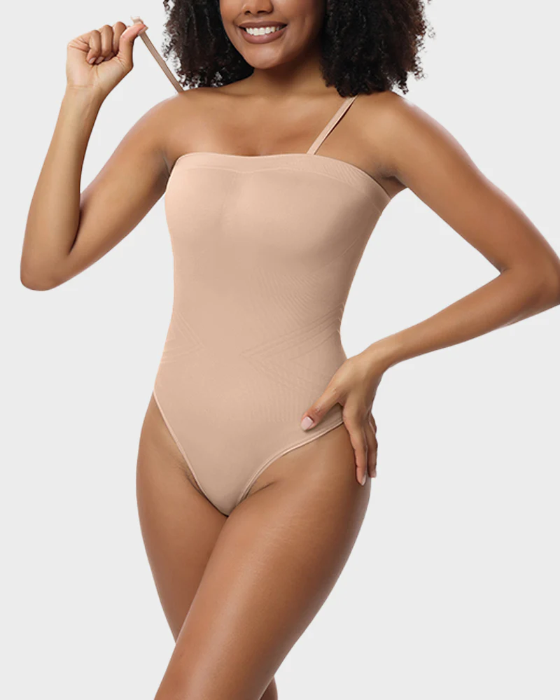 Seamless Bandeau Shaping Bodysuit With Removable Straps