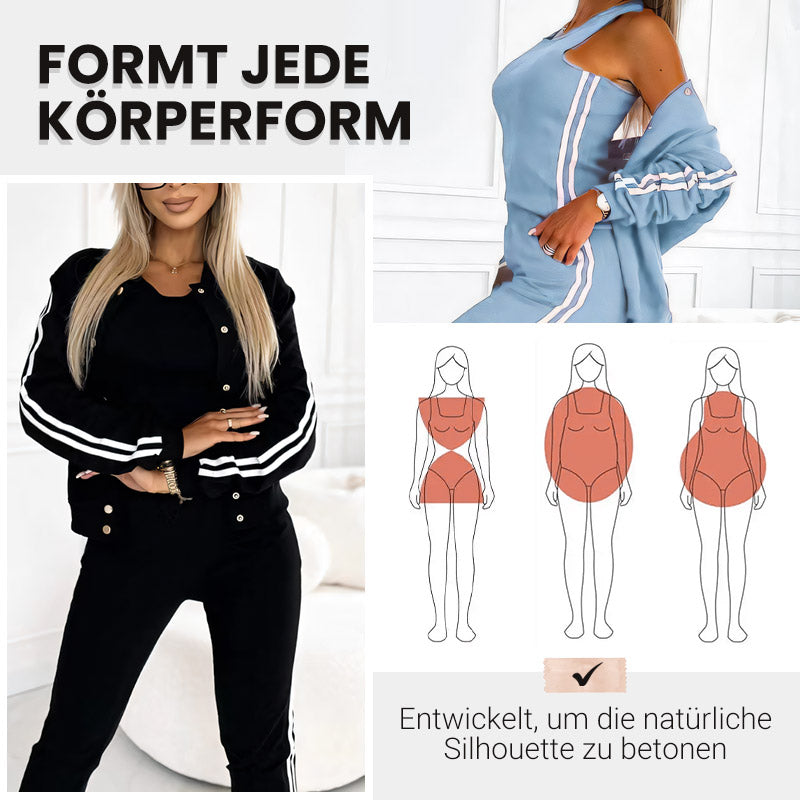 Dreiteiliges Baseballjacken- und -hosen-Set für Frauen