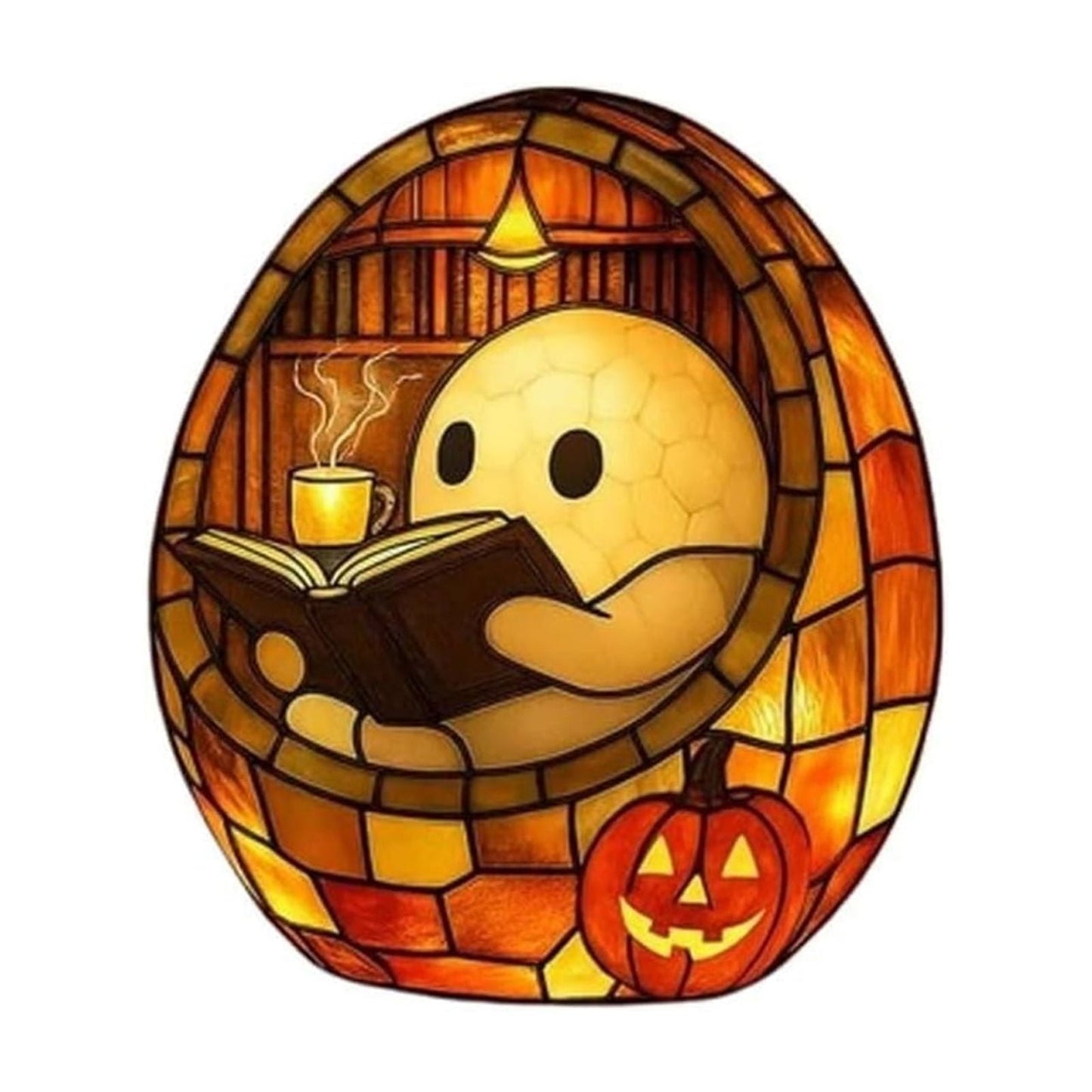 3D-Halloween-Geisterlampe aus gebeiztem Harz