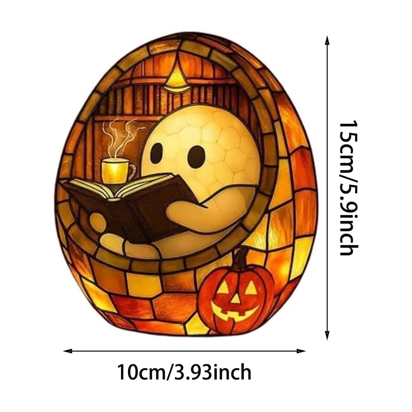3D-Halloween-Geisterlampe aus gebeiztem Harz
