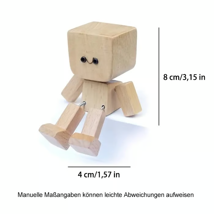Wippendes Holzmännchen Mit Wohlfühl-Lächeln – Kreatives Auto-Duftaccessoire