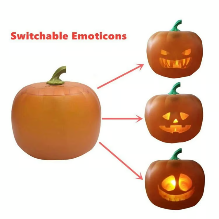 Glow Magic Kürbislaterne – flackernde LED-Halloween-Dekoration mit realistischem Flammeneffekt