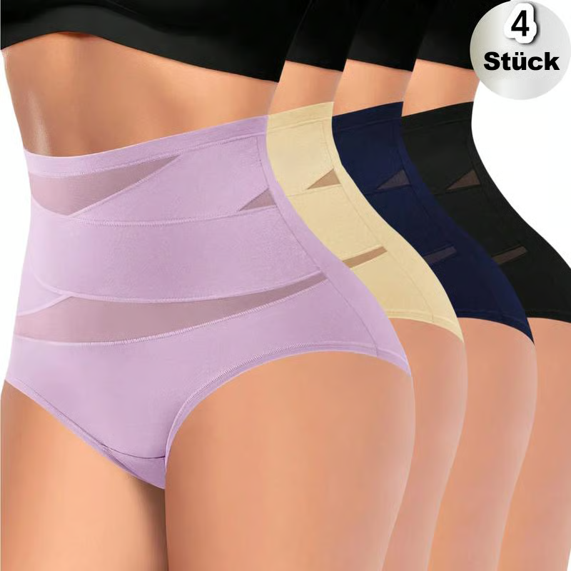 4er-Pack Miederhöschen mit hoher Taille für Damen