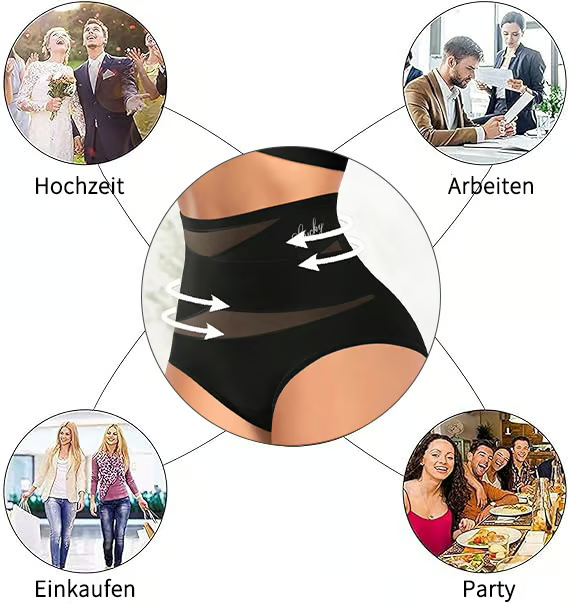 4er-Pack Miederhöschen mit hoher Taille für Damen