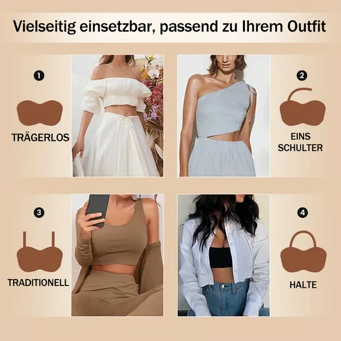 Nahtloser, trägerloser und wandelbarer Bandeau-BH mit vollem Halt