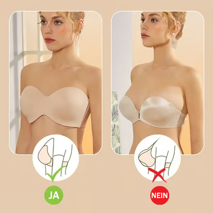 Nahtloser, trägerloser und wandelbarer Bandeau-BH mit vollem Halt