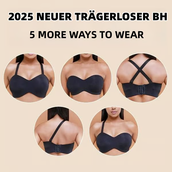 Nahtloser, trägerloser und wandelbarer Bandeau-BH mit vollem Halt