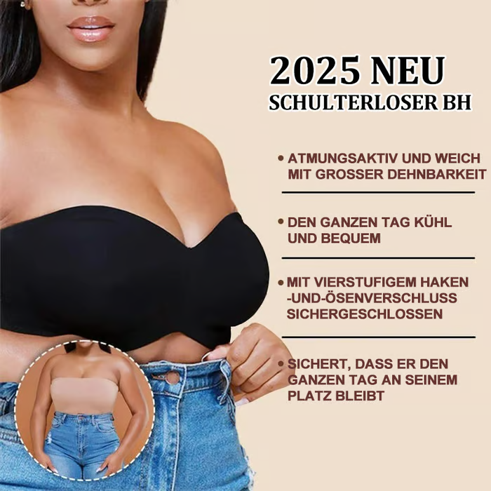 Nahtloser, trägerloser und wandelbarer Bandeau-BH mit vollem Halt