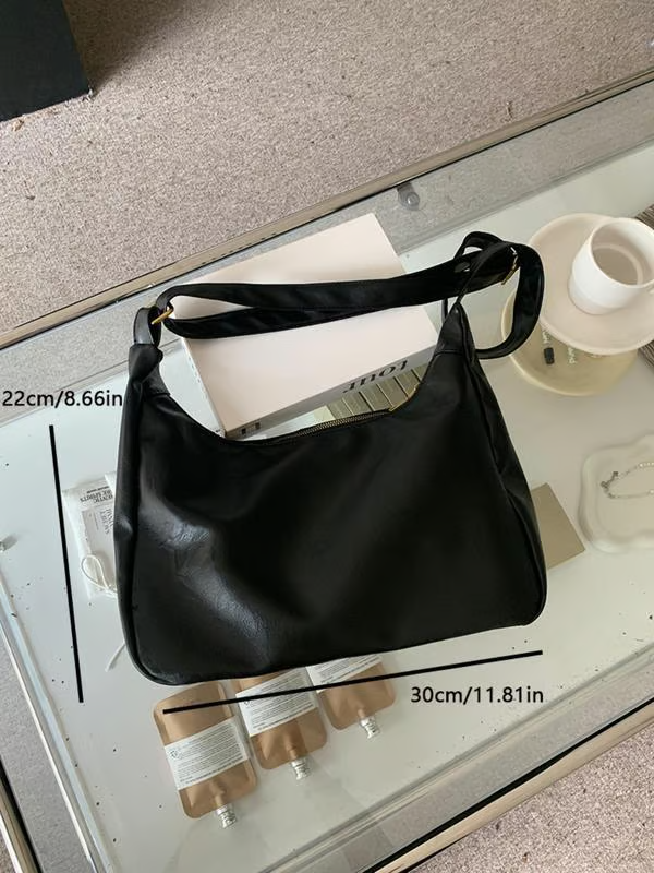 Damen einfarbige Schultertasche
