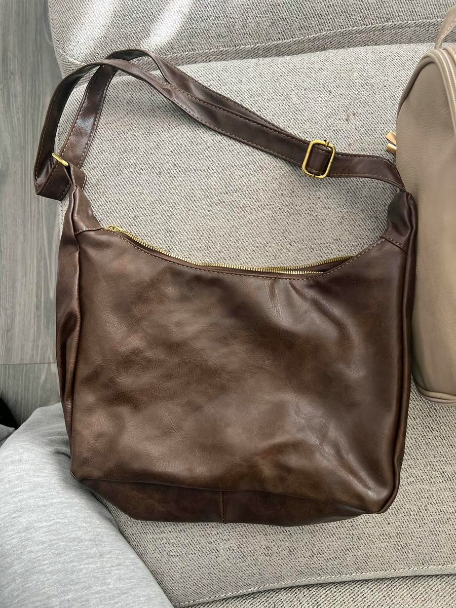 Damen einfarbige Schultertasche