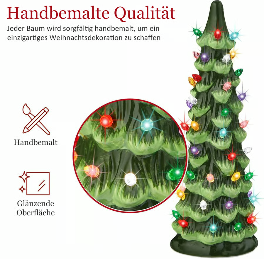 Retro handbemalte Tisch-Weihnachtsbäume