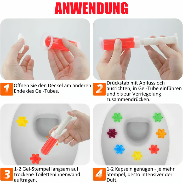 84 Blumen Toilettenreiniger Gelstempel