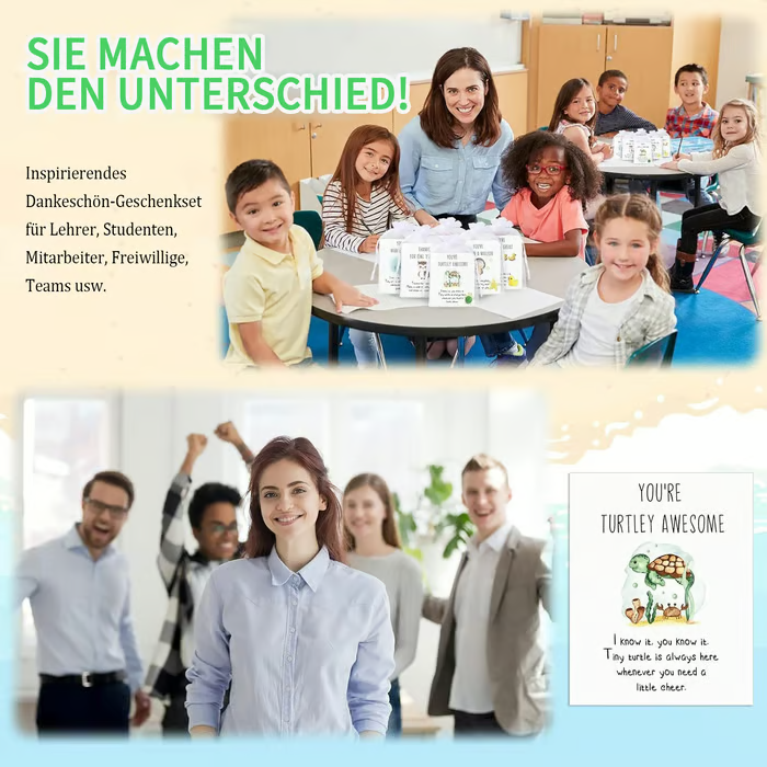 50 Sets Mitarbeiter-Anerkennungsgeschenke – Lustige Harztiere mit Dankeskarten (150 Stück)
