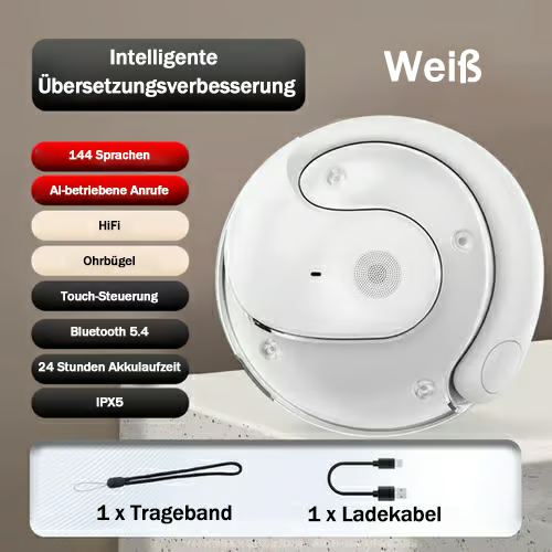 AI-Übersetzungs-Wireless OWS Bluetooth 5,4 Kopfhörer (Kompatibel mit iOS & Android)