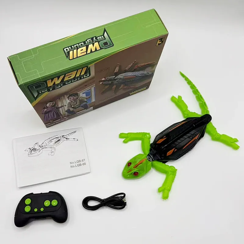 Ferngesteuertes Gecko-Spielzeug zum Wandklettern mit LED-Augen