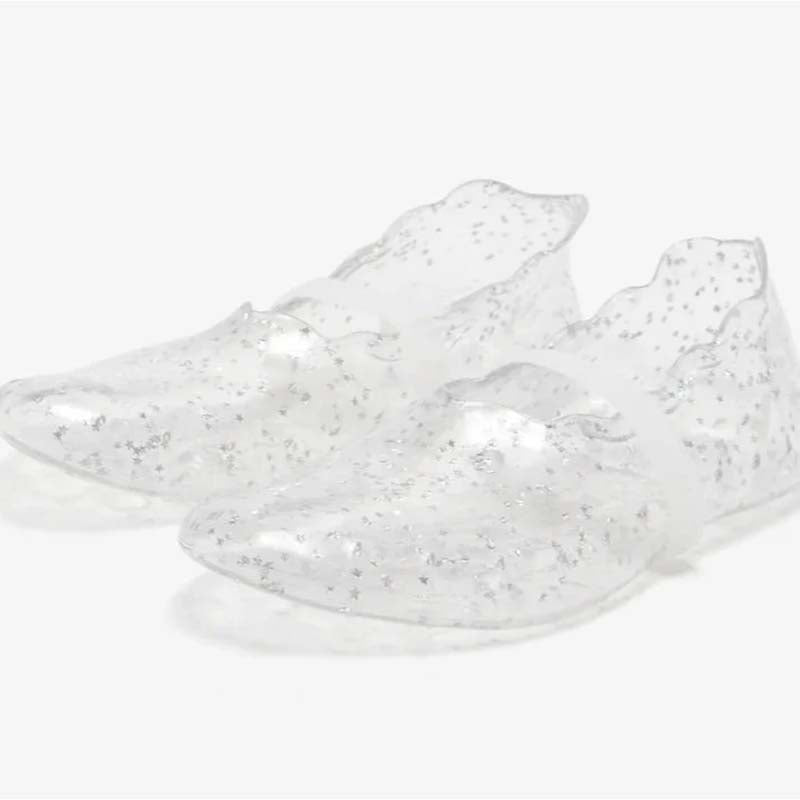 Silver Stars – Transparente Glitzerschuhe