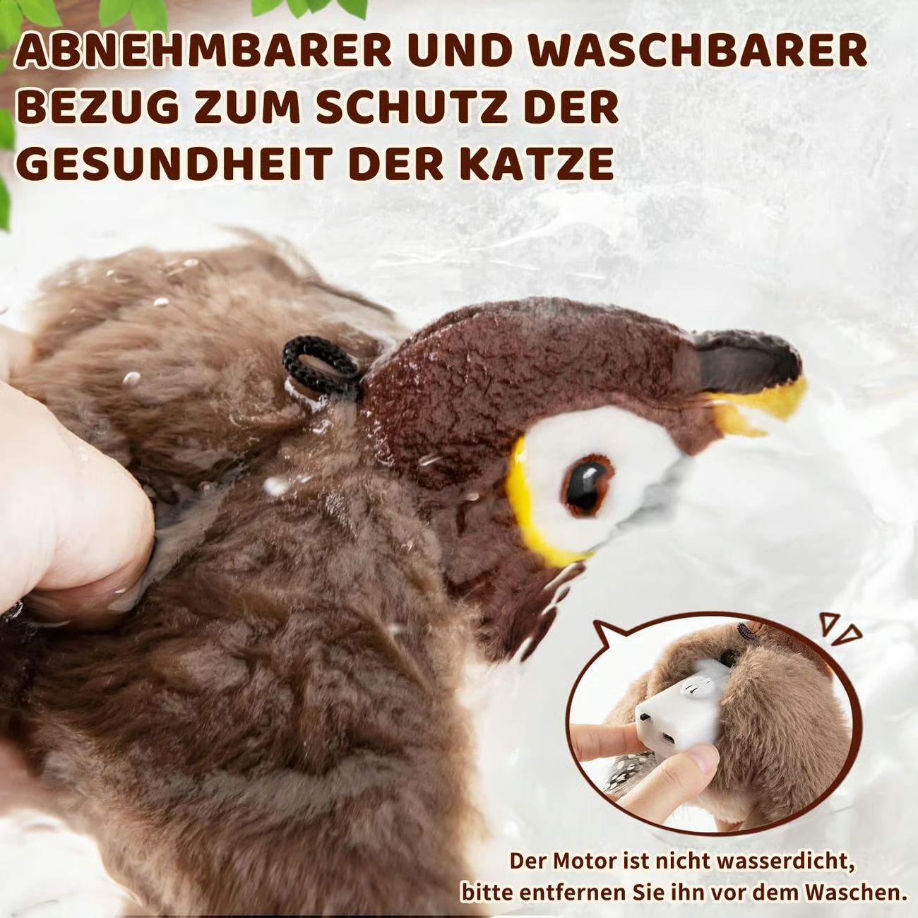 Flappendes Vogel-Katzenspielzeug – USB-aufladbarer und bewegungsaktivierter zwitschernder Vogel