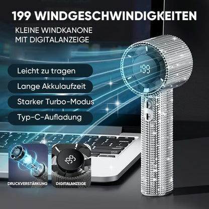 Premium Handventilator mit Turbo-Luftstrom & Akku