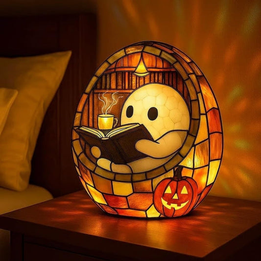 3D-Halloween-Geisterlampe aus gebeiztem Harz