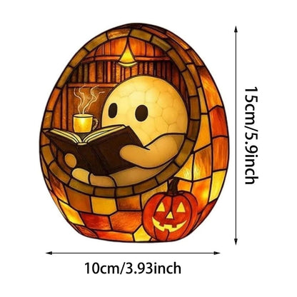3D-Halloween-Geisterlampe aus gebeiztem Harz