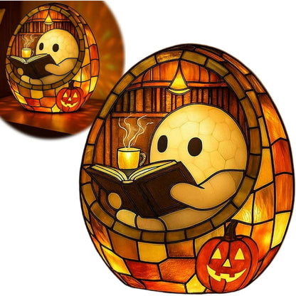 3D-Halloween-Geisterlampe aus gebeiztem Harz