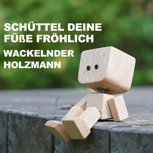 Wippendes Holzmännchen Mit Wohlfühl-Lächeln – Kreatives Auto-Duftaccessoire