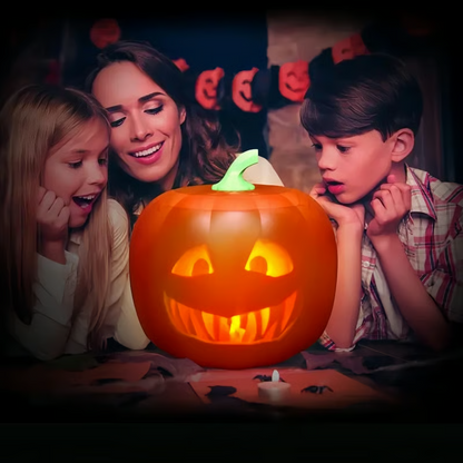 Glow Magic Kürbislaterne – flackernde LED-Halloween-Dekoration mit realistischem Flammeneffekt