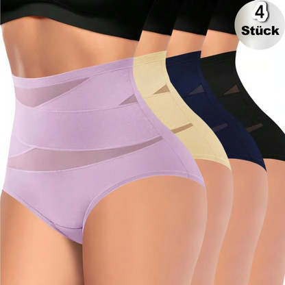 4er-Pack Miederhöschen mit hoher Taille für Damen