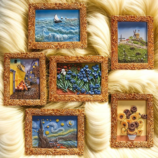 Van Gogh inspiriertes Kühlschrankmagnet-Set