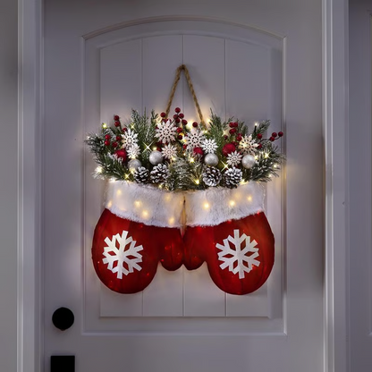 Funkelnder Christstulpen-Kranz mit 120 LED-Lichtern & 10h Auto-Timer