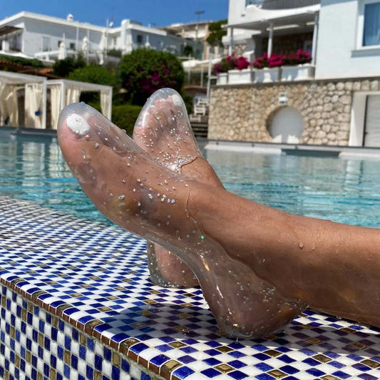 Silver Stars – Transparente Glitzerschuhe