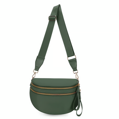 Schwarz-weiß kariertes Nylon-Bauchtasche